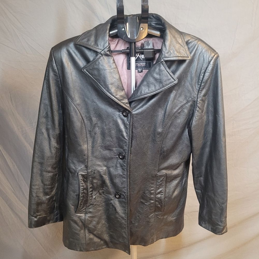 Vintage Maxima / Wilson's Black Leather Jacket